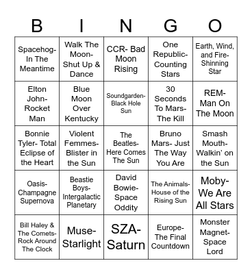 Radio Bingo Anything, Everything, Something, Nothing Bingo Card