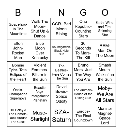 Radio Bingo Anything, Everything, Something, Nothing Bingo Card