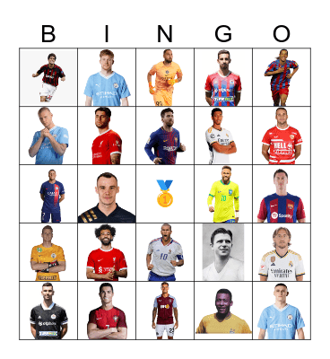 Football játékosok Bingo Card