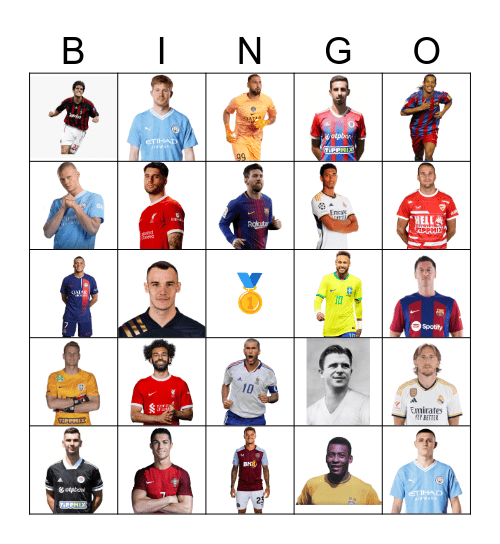 Football játékosok Bingo Card
