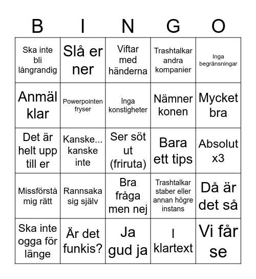 Überführer-bingo 2k Bingo Card