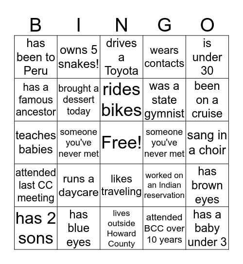 Community Cupboard Bingo! Bingo Card