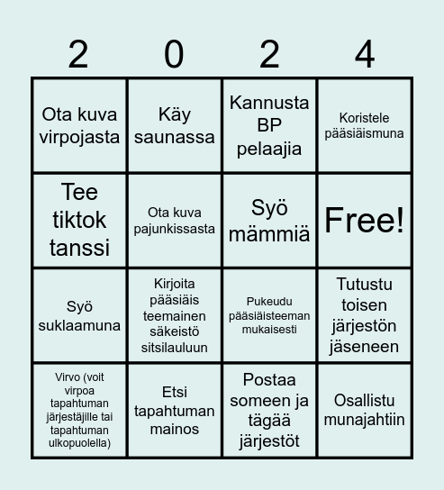Pääsiäisräiskeet Bingo Card