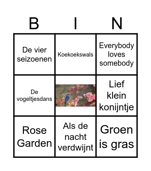 Lente muziekbingo Card