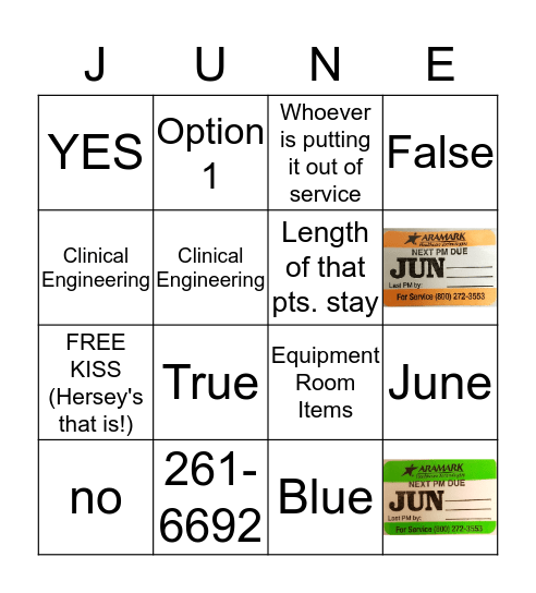 ICU Biomed Bingo  Bingo Card