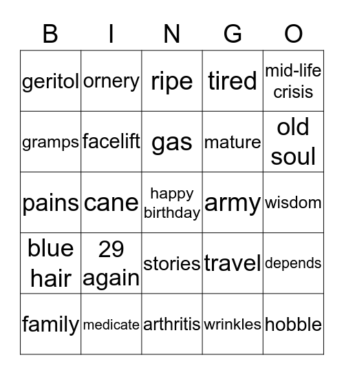 Happy Birthday! Bingo Card