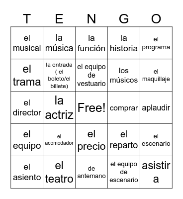 El Teatro Bingo Card