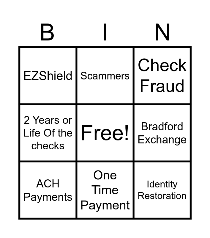Bradford Exchange Bingo Card