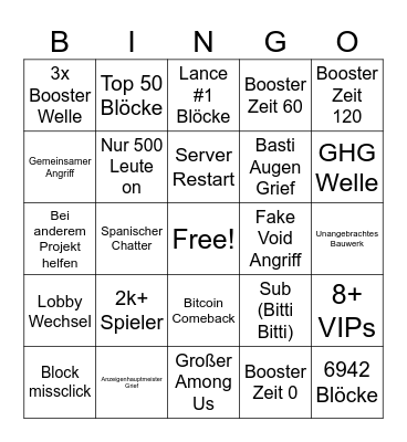 Gomme r/Place Bingo Card
