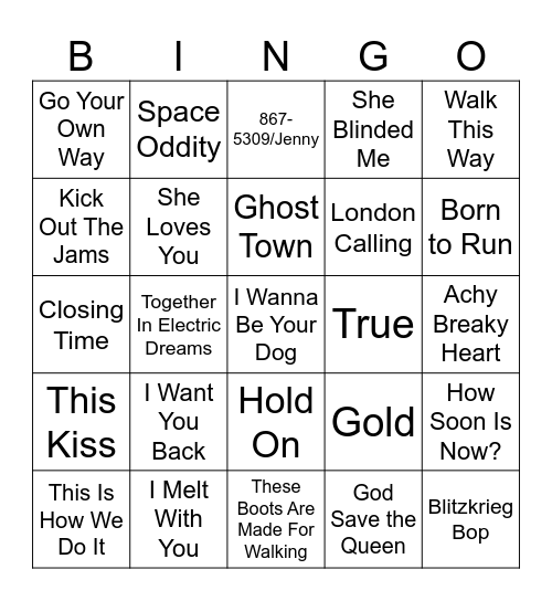 Singo Bingo Card