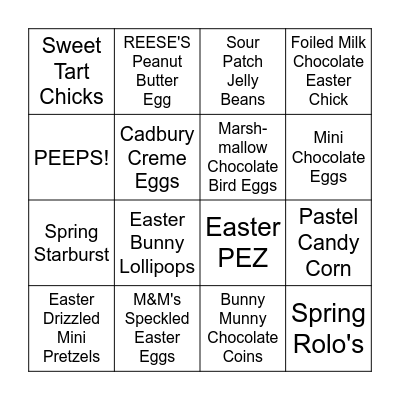 Easter Party BINGO Card