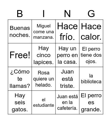 3rd grade Bingo Card
