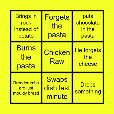 Stephan food bingo Card