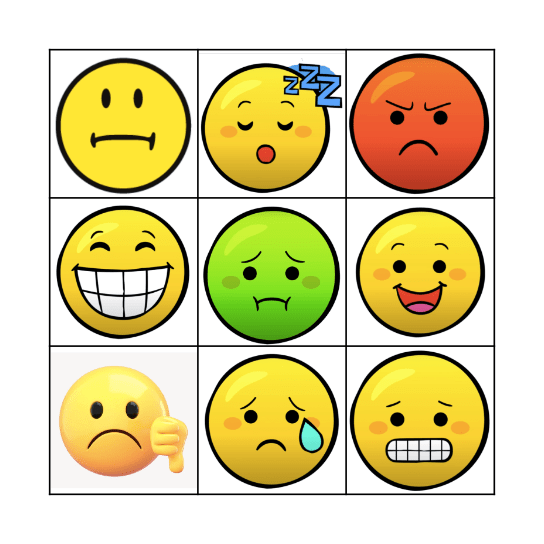 Emociones Bingo Card