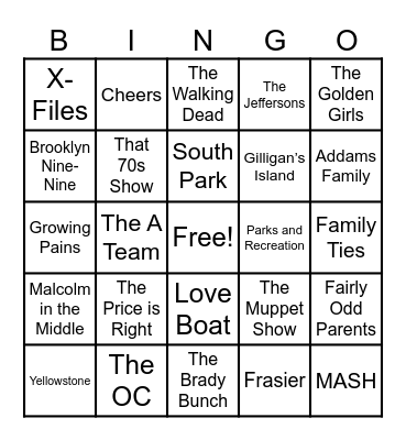 THEME SONGS Bingo Card