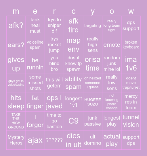 bronze bingo lol Bingo Card