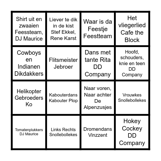 Muziek bingo Card