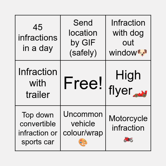 OPERATOR BINGO Card