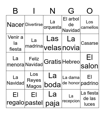 Fiestas Bingo Card