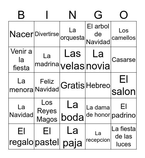 Fiestas Bingo Card