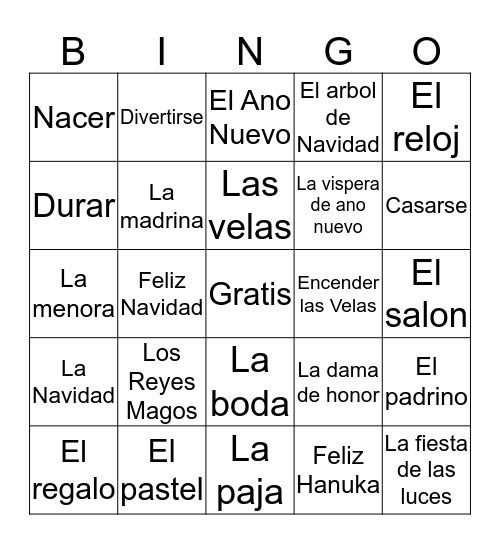 Fiestas Bingo Card