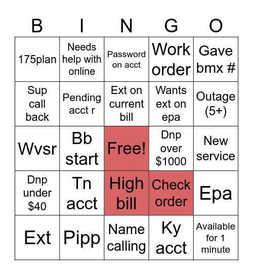 I hate this job 1 per call Bingo Card