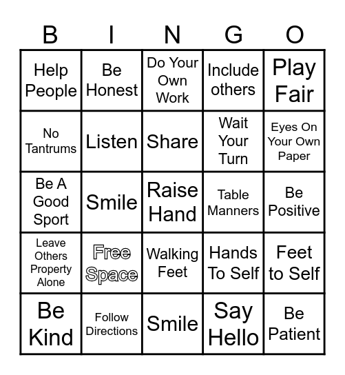 FRIENDSHIP Bingo Card