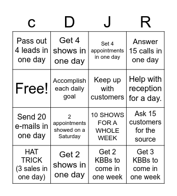 BDC BINGO Card