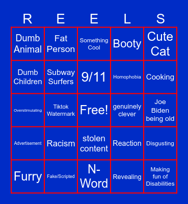 Instagram Bingo Card