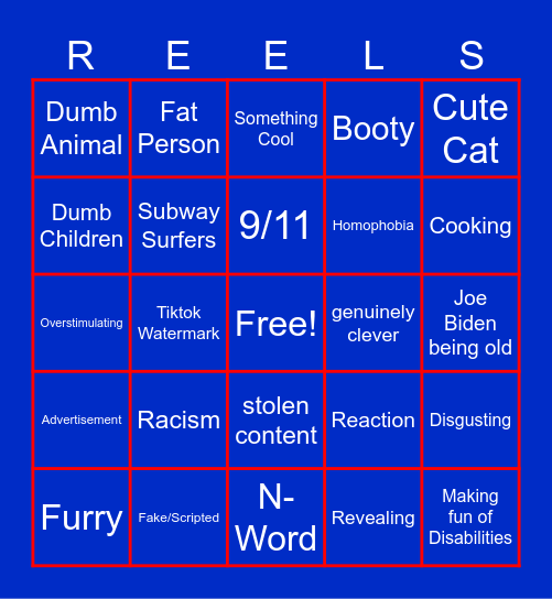 Instagram Bingo Card