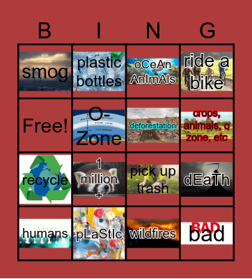 PoLLuTiON Bingo Card