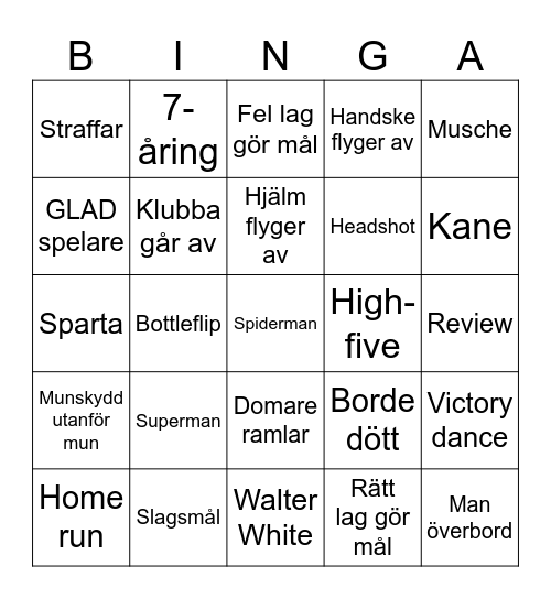 Neobinga Bingo Card
