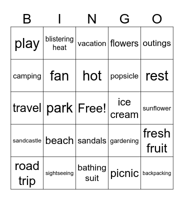 SUMMER TIME Bingo Card