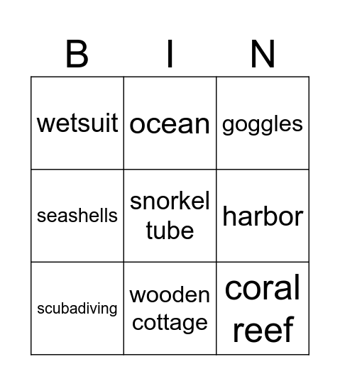 Mystery at the Coral Reef Bingo Card
