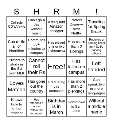 Gong Cha Social Bingo Card