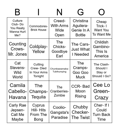 Radio Bingo "C"Section Bingo Card