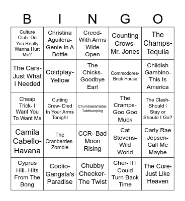 Radio Bingo "C"Section Bingo Card