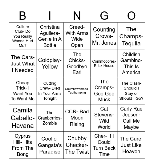 Radio Bingo "C"Section Bingo Card