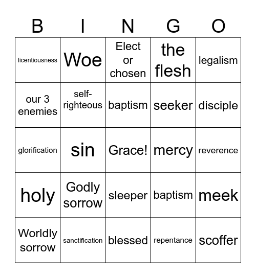 bible Bingo Card