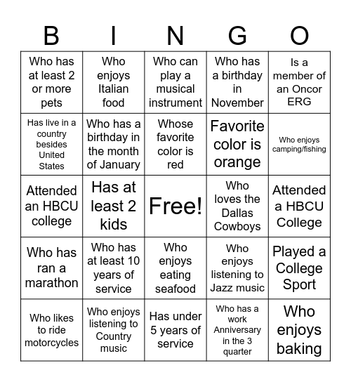 Streetlight Maintenance Bingo Card