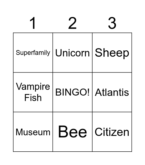 Sfida 1 Bingo Card