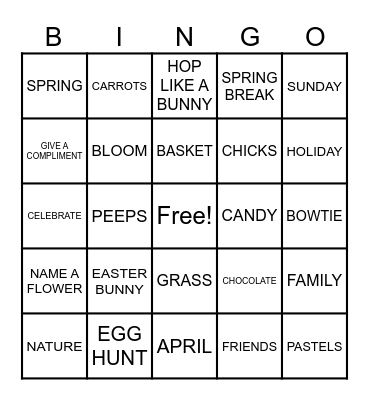 EASTER BINGO Card