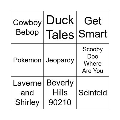 TV Theme Songs Bingo Card
