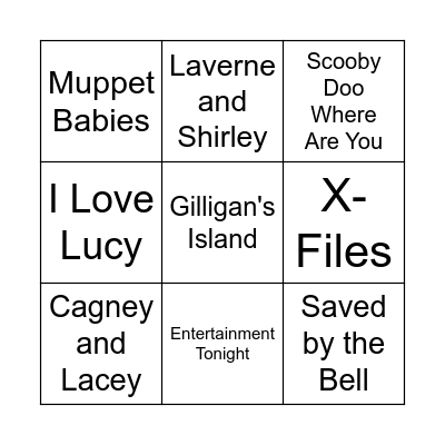 TV Theme Songs Bingo Card