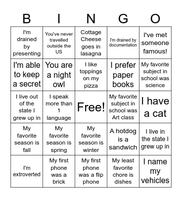 GFS KM Employee Appreciation bingo Card