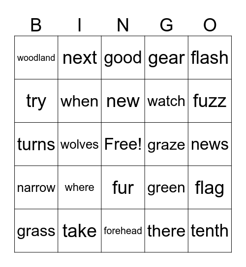 March 26 Bingo Card