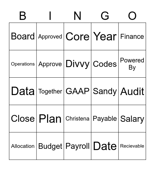 OneTable Bingo Card