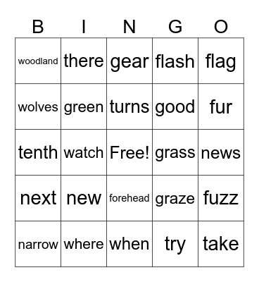 scrambled Bingo Card