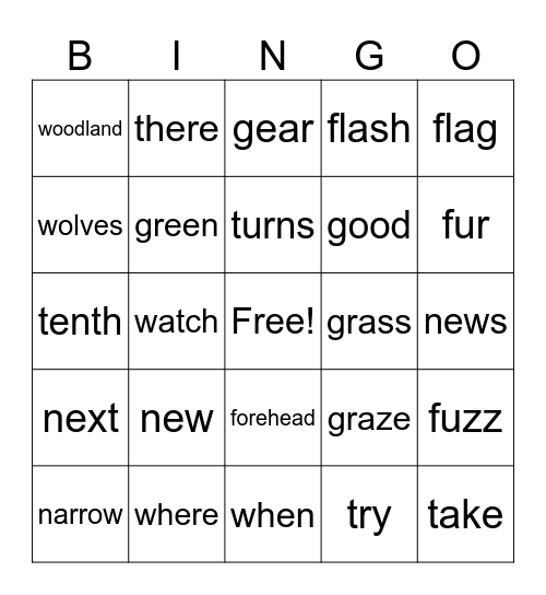 scrambled Bingo Card