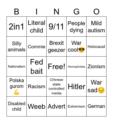 Insta reels bingo Card